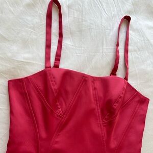 Structured satin corset top